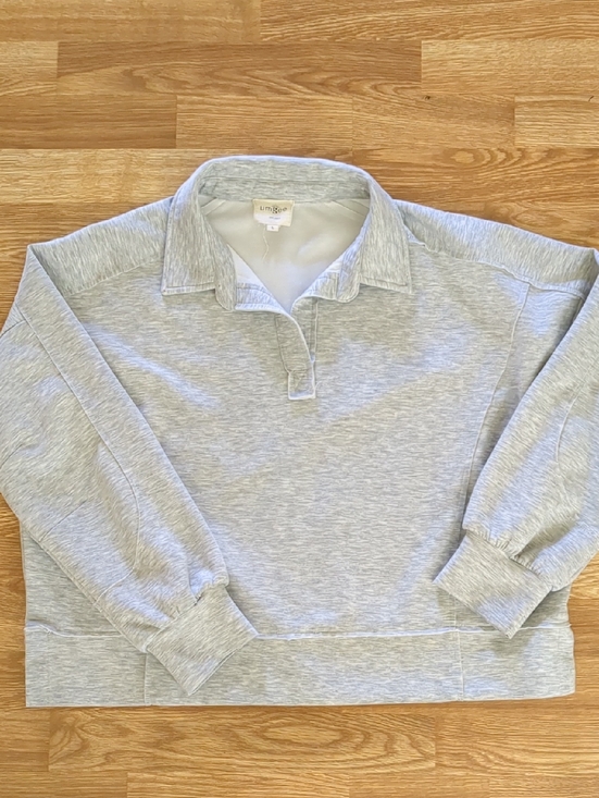 Umgee Tops - Umgee Women's Light Gray Oversized Sweatshirt, Size Large